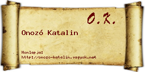 Onozó Katalin névjegykártya