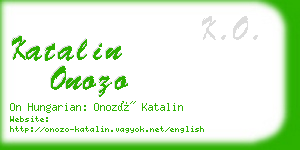 katalin onozo business card
